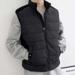 남성 하이넥 데일리 라인 숄더 밴딩 덕다운 패