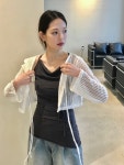 Shaina cardigan 샤이나 가디건 펀칭 여름아우터 비치웨어 크롭 리본