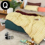 해피니 마크 소프트마이크로 차렵이불 베개커버세트 퀸 Q 머스타드 베개솜 별매
