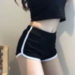 여성 배색 크롭나시 핫팬츠 상하의세트 트레이닝 셋업