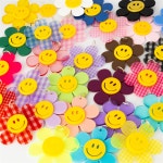 스마일꽃 타입B DIY 키링 가방 악세사리 부자재 만들 네온