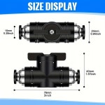 BUC 검정색 공압 푸시 인 퀵 조인트 커넥터 핸드 밸브 스위치 수동 볼 전류 제한
