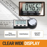 목공 측정 도구에 적합한 1 PC 2 in 디지털 각도 감지기 스케일 고정밀 다기능