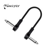 Miwayer 이펙트 페달 플랫 패치 케이블 14 직각 커넥터 키트 길이 5 팩