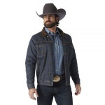Wrangler 남성용 안감을 덧댄 웨스턴 스타일 데님 재킷 코트-183