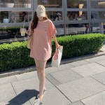홀리데이 여자 반팔 티셔츠 오버핏 라운드 박스티