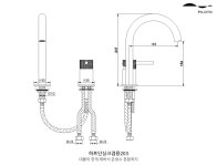더죤테크 필로토 더죤테크 하프단싱크겸용203 니켈 2홀 탑볼세면기용수전