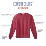 컴포트컬러즈 Comfort Colors 성인용 경량 면 크루넥 스웨트셔츠 스타일 G1466