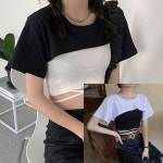 크롭 박스티 무지 핫크롭 운동복 레이어드 패셔너블