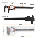 다이얼 켈리퍼 게이지 측정 도구 시계 플라스틱 버니어 고정밀 표시기 0-150mm 1PC