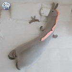 인형 수면 거위 냉감 실크 쿨 베게 큐탄초유동물롱쿠션 동일안대 회색당나귀 홀로속세탁가능