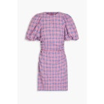 GANNI 가니 샘소이 프린트 플리세 조젯 미디 드레스 TO229607