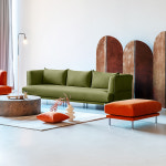 봄소와 곰비임비 3.5인용 패브릭 소파 + 스툴