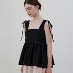 아워코모스 아워코모스 comos 1124 ribbon sleeveless blouse