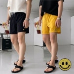 생활방수 이모티콘 자수 반바지 팬츠