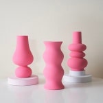 핑크 오브제 매트 화병 세라믹 꽃병 Design 3
