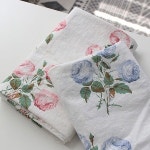 천아트 대폭-바이오워싱린넨 화이트로즈 빅플라워 2컬러 핑크로즈 1개 4116282