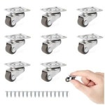 8Pcs 소형 캐스터 휠 1 2 미니 회전 로우 프로파일 자가 접착 주방 가전 프로젝트 플랜터 Mop 버킷 8개