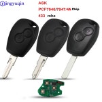 Jingyuqin 10p 자동차 원격 키 슈트 Renault Megane Modus Clio Kangoo Logan Sandero Duster ASK PCF7946PCF79474A