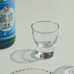 곡선 쉐입 유리 소주잔 술잔 WE6D75D