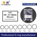 고무패킹 고무링 세트 20 개 고무 씰링 링 검정색 NBR O-링 OD31 32 33 34 35 36 37 38 39 두께 CS2mm 내유성