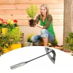 휴대용 제초 갈퀴 액세서리 채소 심기 모든 강철 경화 중공 괭이 농장 정원 농업 도구 1