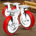 중량용 8 밑판-소 우레탄적색 산업용수레 캐스터바퀴