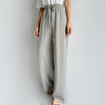 옷자락 여자 여름 마실룩 산책 와이드 밴딩 골지 슬랙스 팬츠