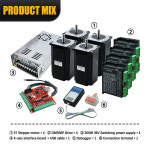HLTNC Nema23 DC 스텝퍼 모터 키트 드라이버 350W 36V 전원 공급 장치 디버거 Mach3 4 축 인터페이스 보드 CNC DM556P
