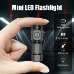 미니 LED 손전등 키체인 USB 충전식 포켓 토치 심지 야외 캠핑 휴대용 비상 손전등