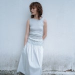 모노하 Cotton shirring skirt light dark