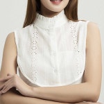 플리츠 차이나 페이크카라 레이어드 블라우스 카라