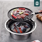 스테인레스 스틸 바베큐 스토브 한국식 숯 오븐 바베큐 그릴 논 바베큐 오븐 야외 캠핑 휴대용 숯화로