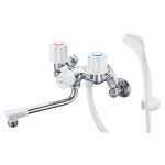 SANEI 2밸브 샤워 혼합 수전 호스 길이 63 0 추운 지역용 전환 부품 임시 SK1104DK-W-13