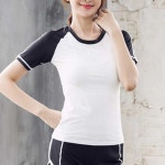 나그랑 어깨 배색 반팔티 래쉬가드 요가복 홈웨어