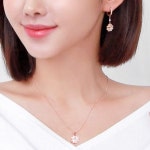 마샹스목걸이 귀걸이 주얼리세트 클로버 금침 큐빅 펜던트 14K금hij746