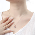 비쥬홀릭 실버925 백금도금 큐빅 안젤라 목걸이