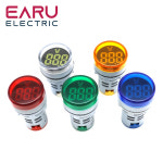 DIY 미니 디지털 전압계 라운드 AC 볼트 테스터 모니터 LED 표시기 파일럿 램프 등 12-500V