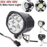 경적 전기 자전거 라이트 스쿠터 LED 프론트 방수 고출력 헤드라이트 36 V 48 60V 18W