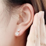 비쥬홀릭 실버925 골드도금 다이아큐빅 은침 귀걸이
