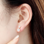 비쥬홀릭 실버925 골드도금 다이아큐빅 은침 귀걸이