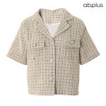 에이비플러스 AB PLUS ab plus ab plus 진주 버튼 트위드 반팔 자켓 LSY2