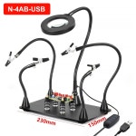 NEWACALOX PCB 고정 장치 클립 납땜 홀더 세 번째 손 도구 3X LED 조명 돋보기가있는 자기 유연한 돕는