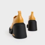 찰스앤키스 일본직송 찰스 앤 키스 Emery 엠마리 스퀘어 투 더비 슈즈 Mustard