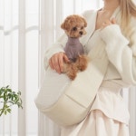 강아지 슬링백 밀크베이지 강아지 외출 이동 가방