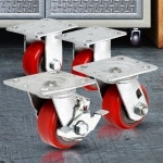 중량용 3 우레탄적색 캐스터바퀴 이동식 미니가구 바퀴휠