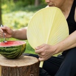 여름철 휴대용 대형 왕부채 자연바람 부채