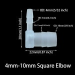 5Pcs 직각 플라스틱 호스 커넥터 파고다 팔꿈치 L 자형 다른 외경 정원 관개 수족관