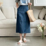 VY 여자 캐쥬얼 클래식 면원단 마원단 이지 진 스커트 17133837 588847