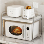Life Rhythm 주방 전자레인지 선반 조립식 무타공 밥솥 수납 선반 렌지대 소형 2단